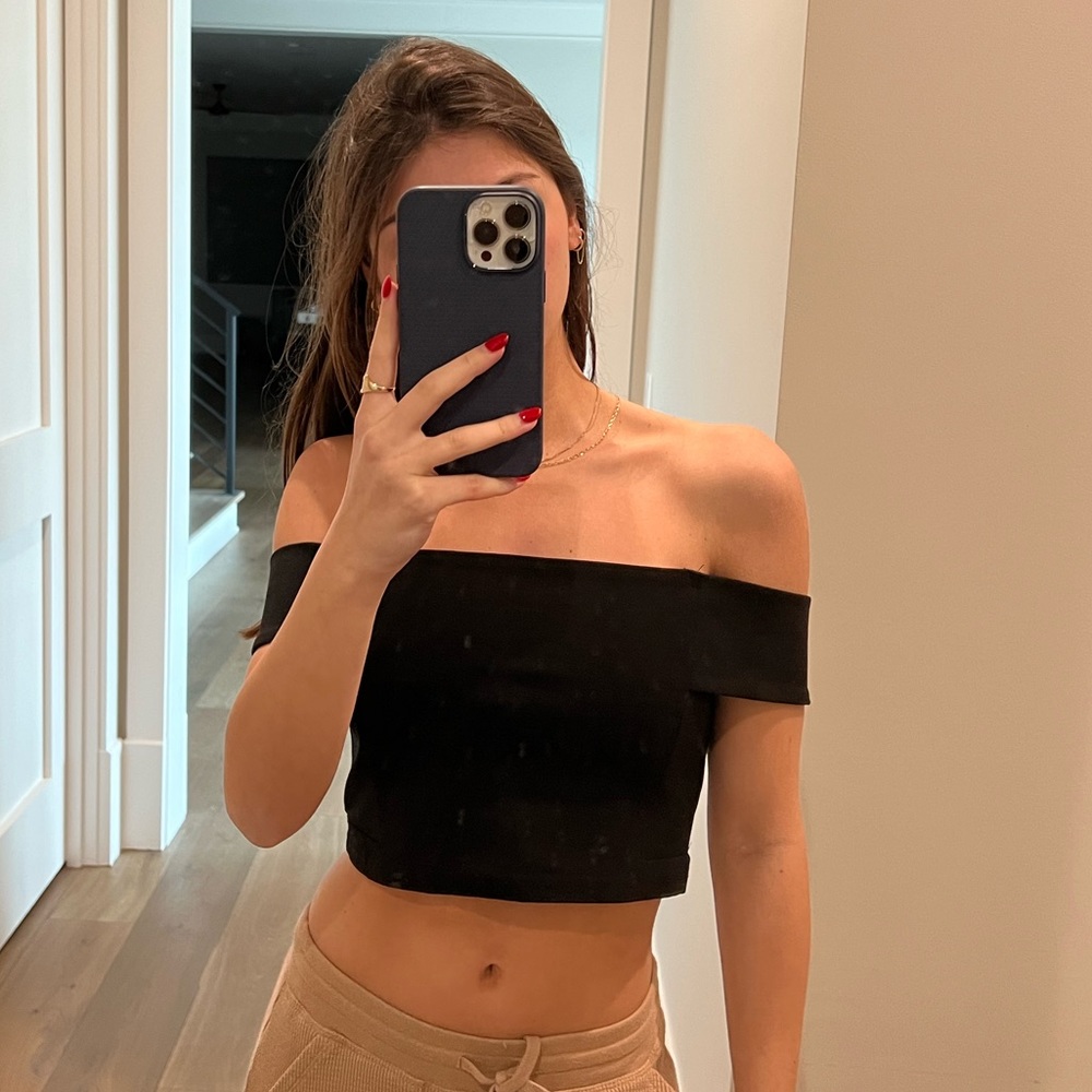 NEW WITH TAGS off the shoulder black top